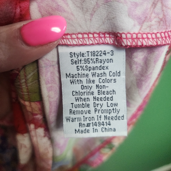 Johnny Was Pink Floral Butterfly Tee | Boho Short Sleeve Top | Size S - Picture 3 of 4